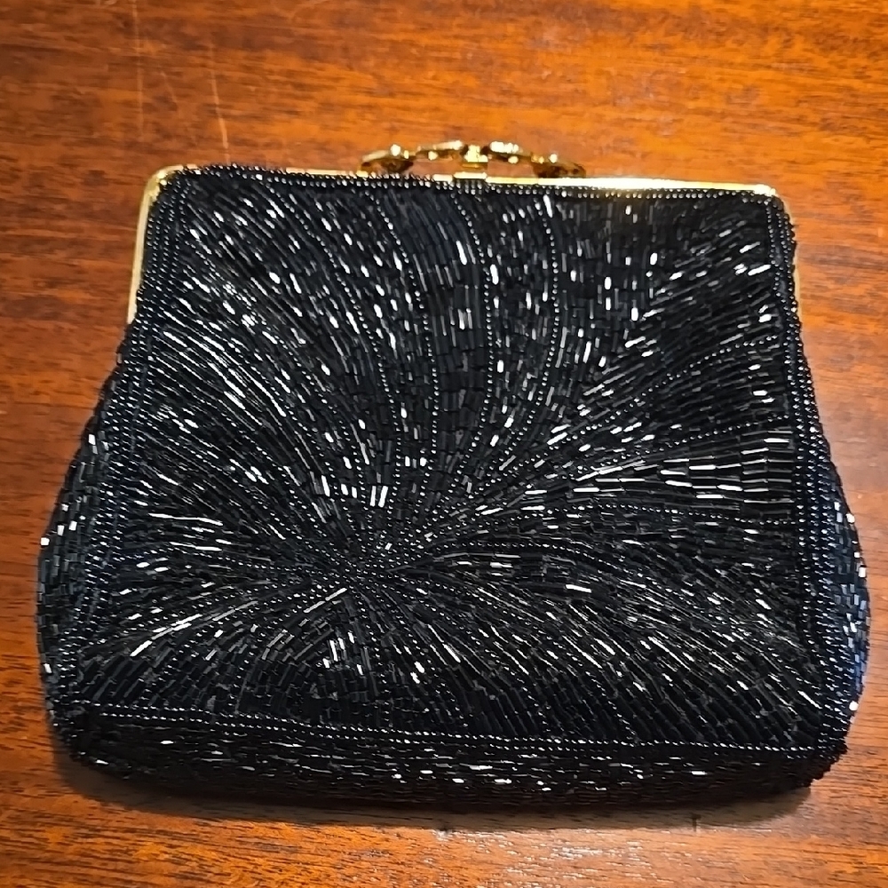 Walborg Black Beaded Evening Clutch